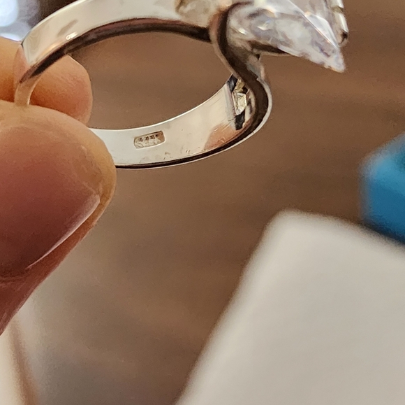 "7 Carat" Princess Cut CZ Ring Size 9 Set In Sterling Silver - Picture 9 of 9